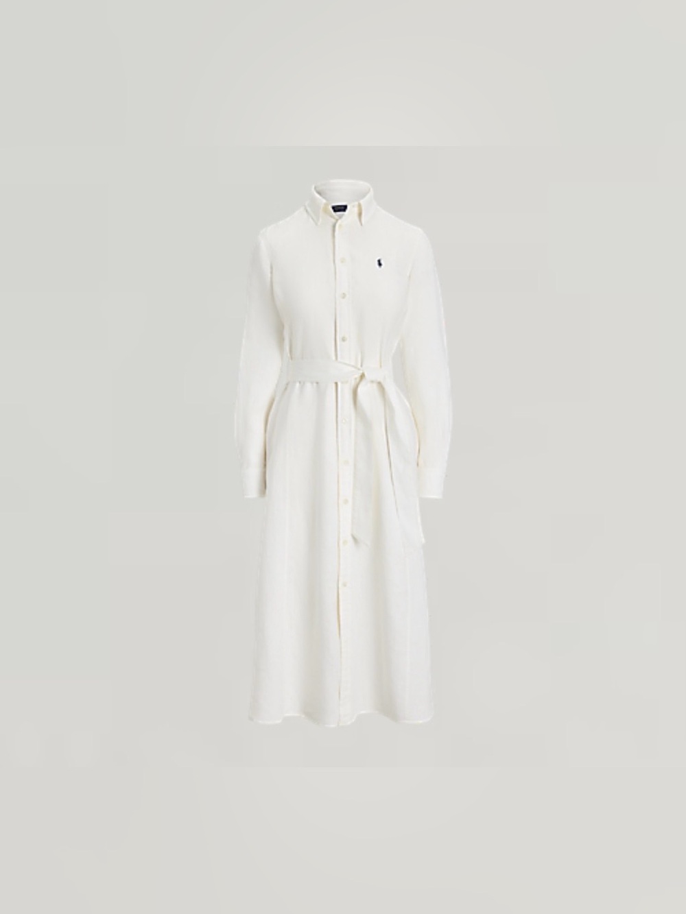 Polo Ralph Lauren Women’s Belted Linen Shirtdress White Sz 8 NWT - Picture 2 of 11